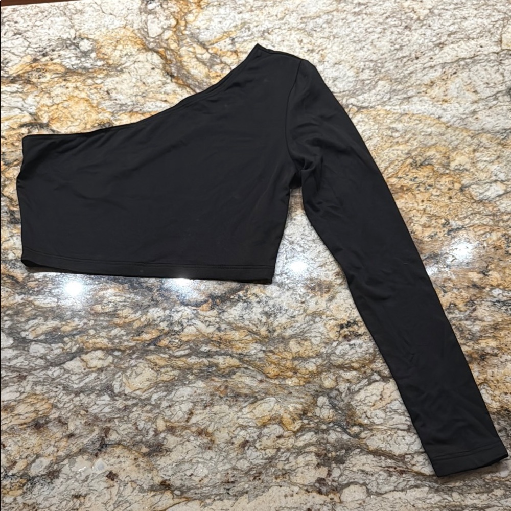 SHEIN Black One-Shoulder Top